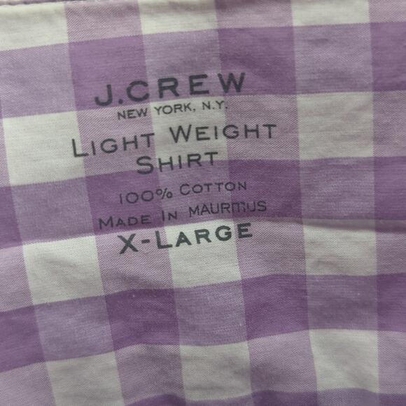 J Crew Shirt Mens XL Purple Gingham Check Button Down Cotton Smart Casual Office - Picture 3 of 8